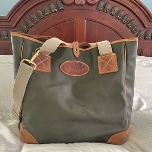 Land Rover Canvas And Leather Tote Bag 